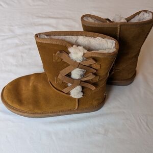 UGG Koolaburra Girls Boots  Tan with Cream Accents